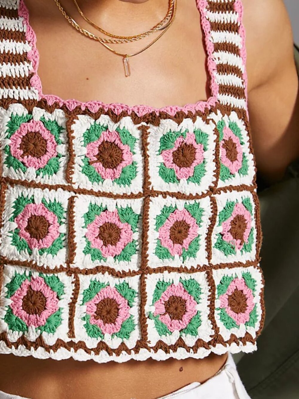 ANTHROPOLOGIE | 100% Cotton Multi Colored Crochet Reversible Tank | NWT - Picture 5 of 10
